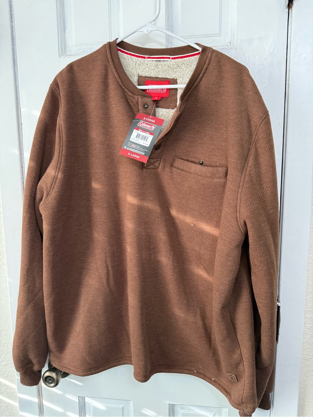 Coleman Brown Men's Pullover Fleece-Lined Sweatshirt